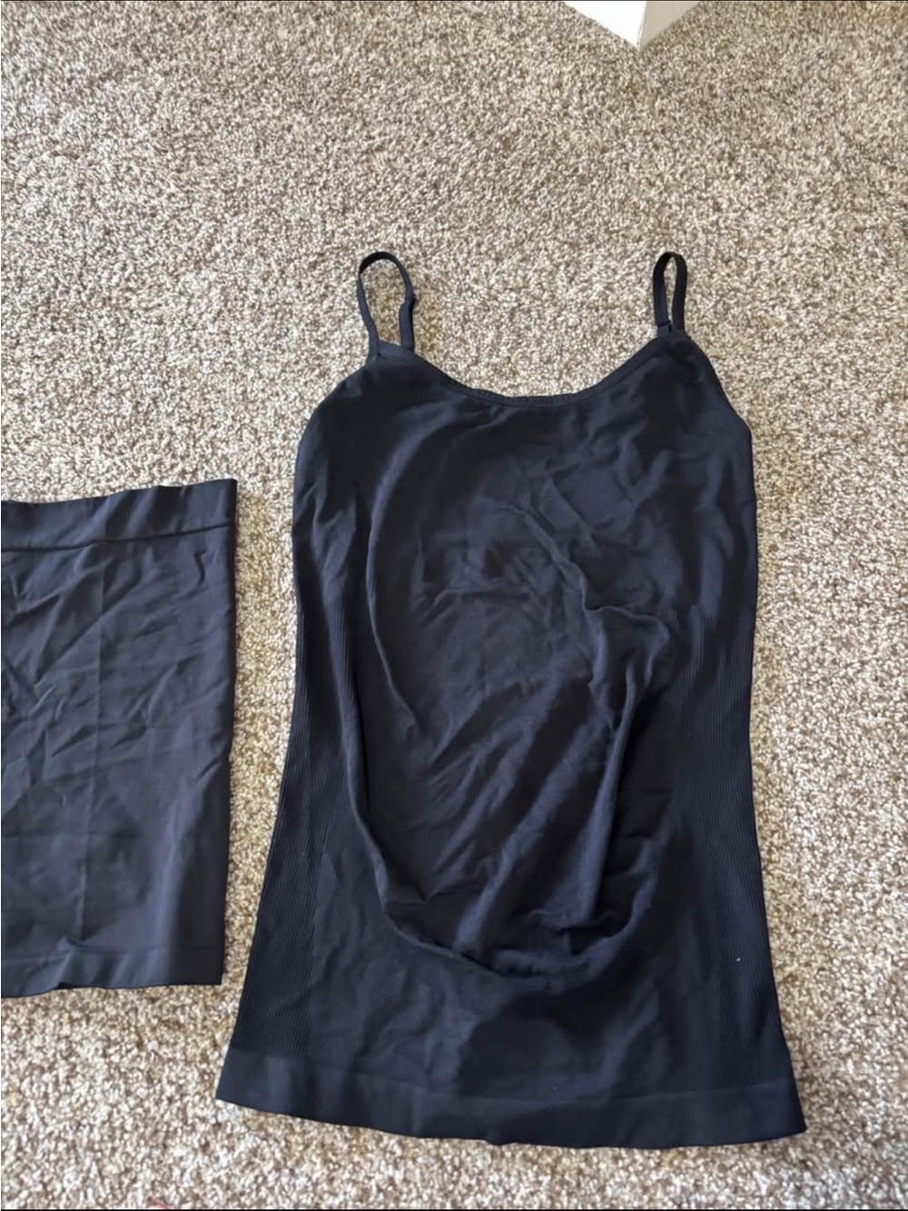 Black maternity Cami Tank Top and belly band
